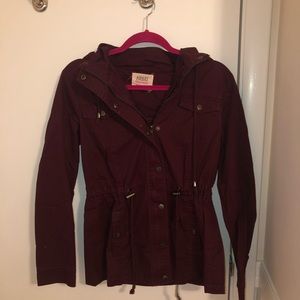 Maroon hooded jacket